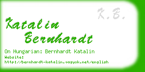 katalin bernhardt business card